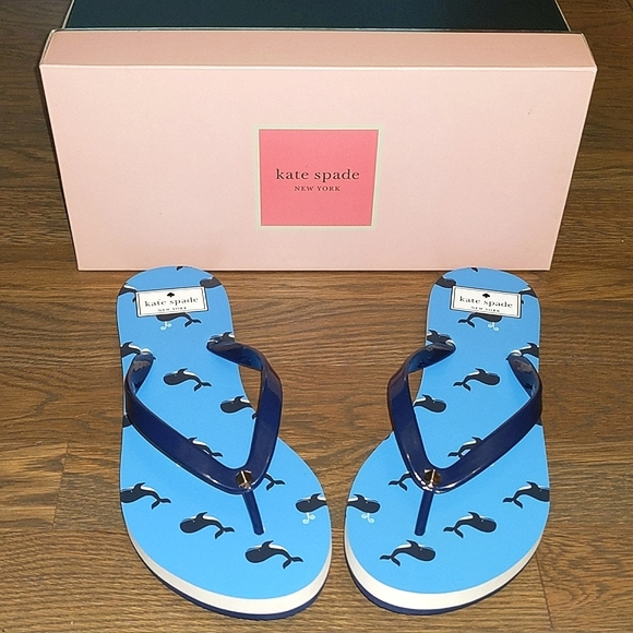 NEW Kate Spade Feldon Flip Flop in Whale Print - Picture 11 of 16